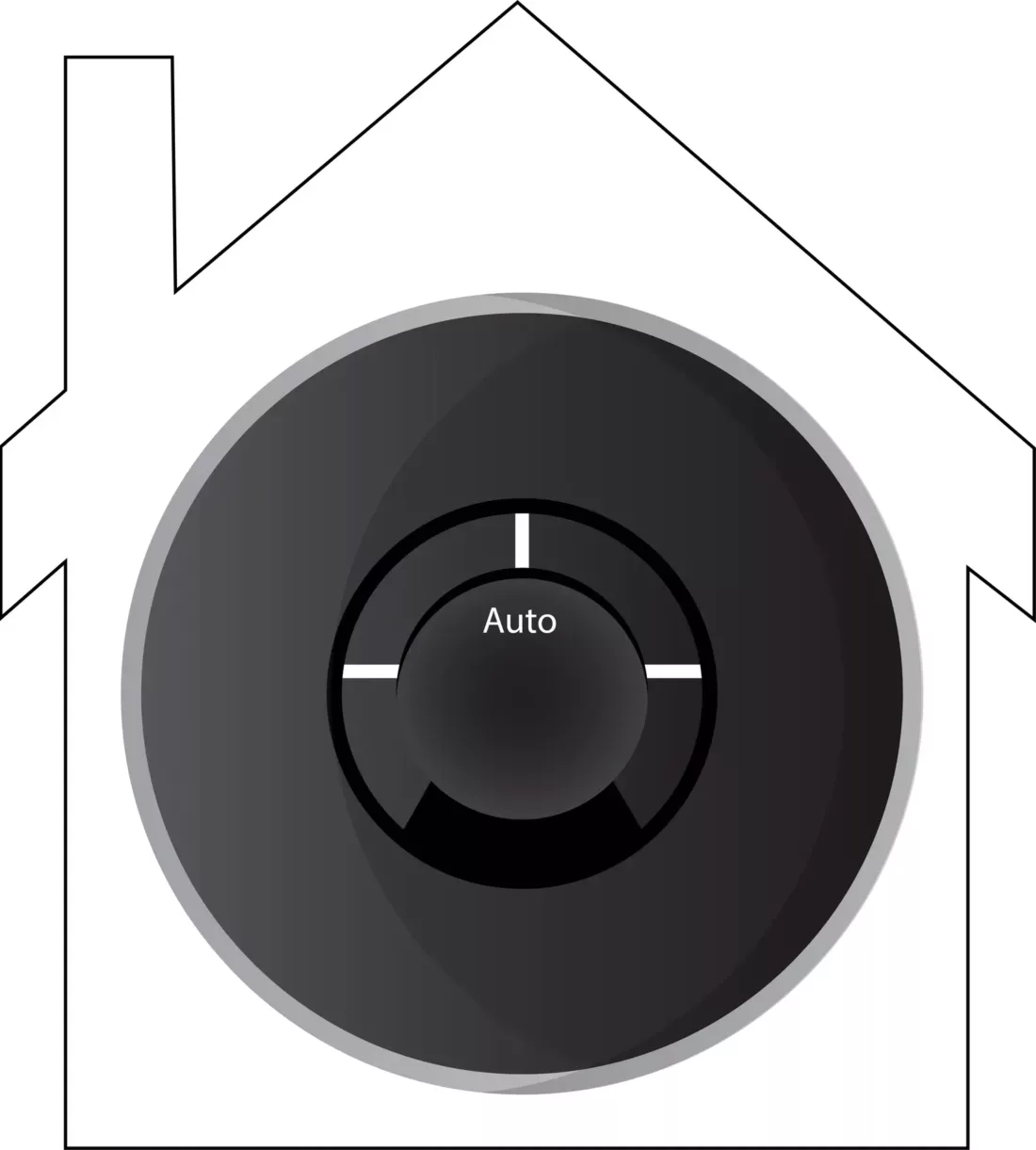 Smart Thermostat in House Vector