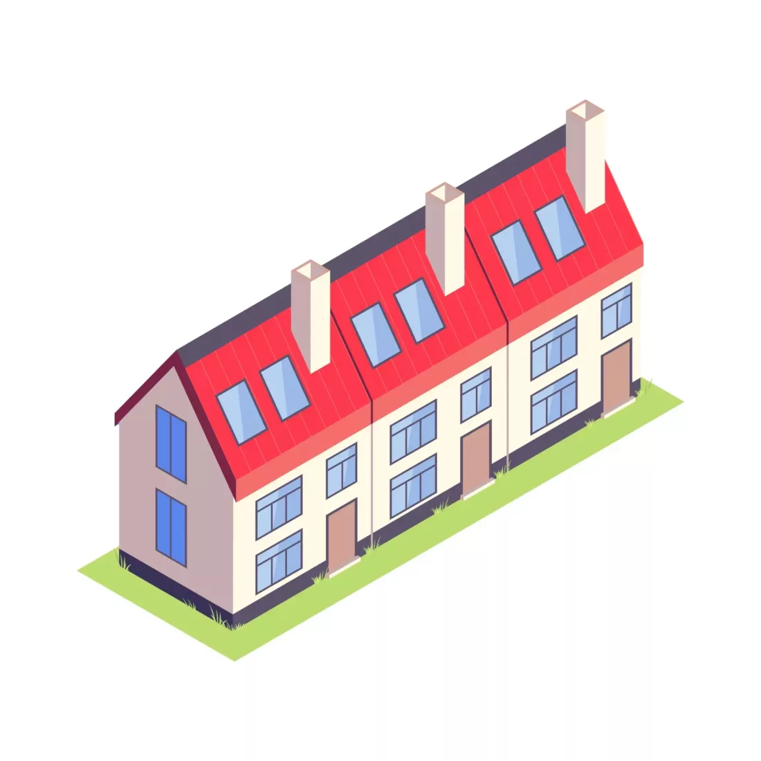 Detached Houses Isometric