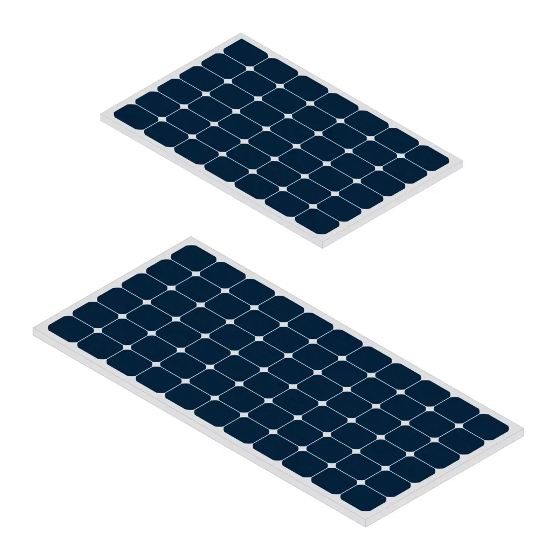 Black Solar Panels Isometric