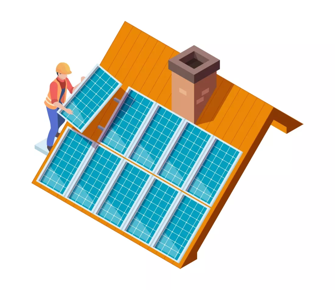 Installing Solar Panels Vector