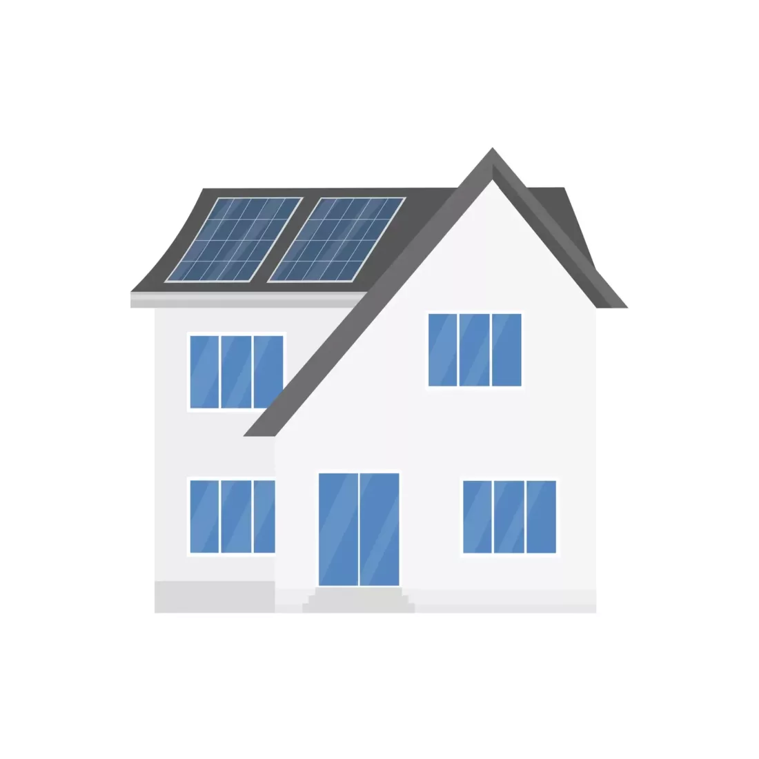 Modern House With Solar Panels Vector