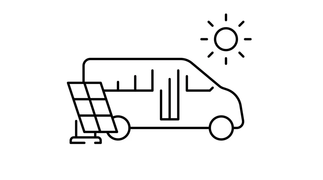 Motorhome With Solar Panels Vector