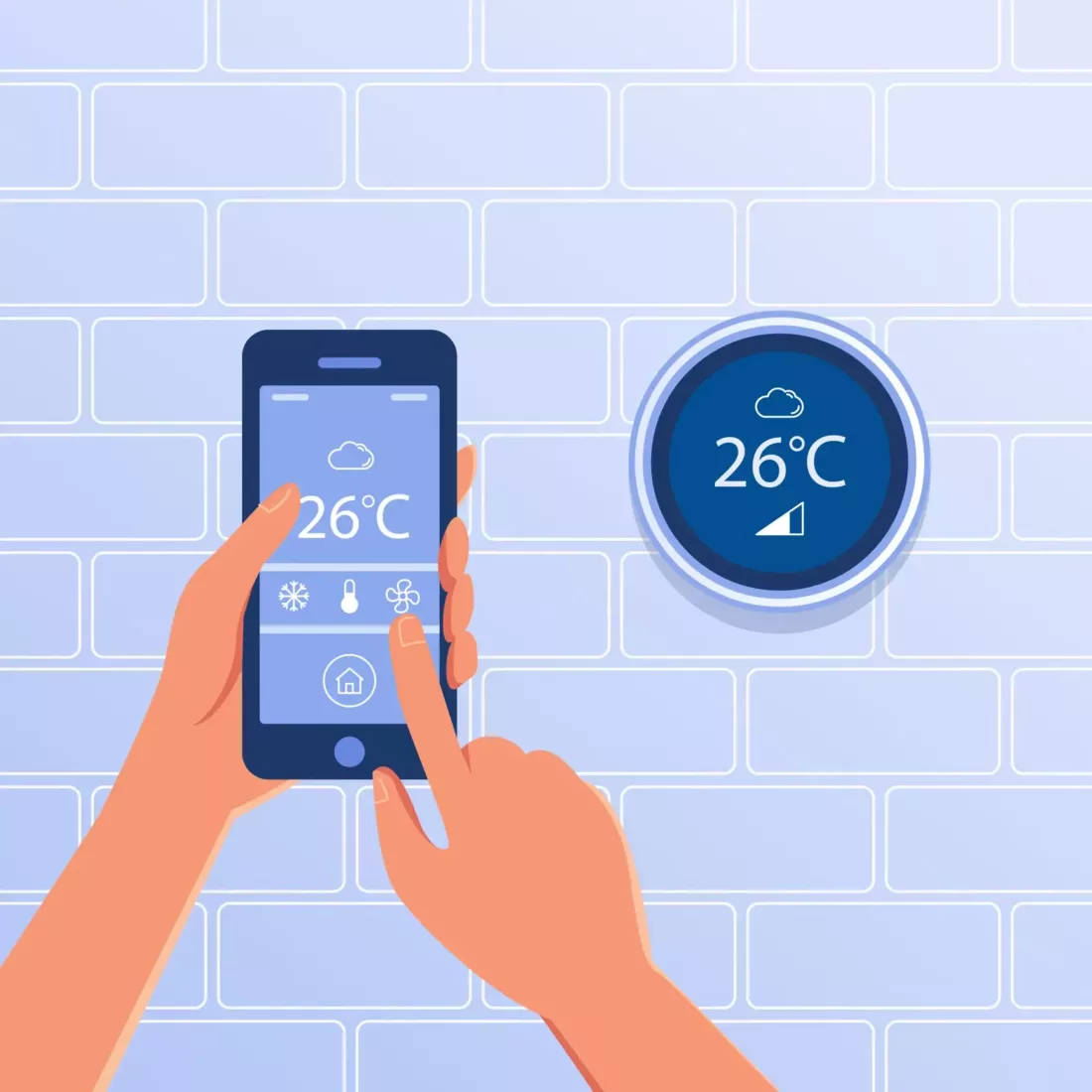 Smart Thermostat Vector