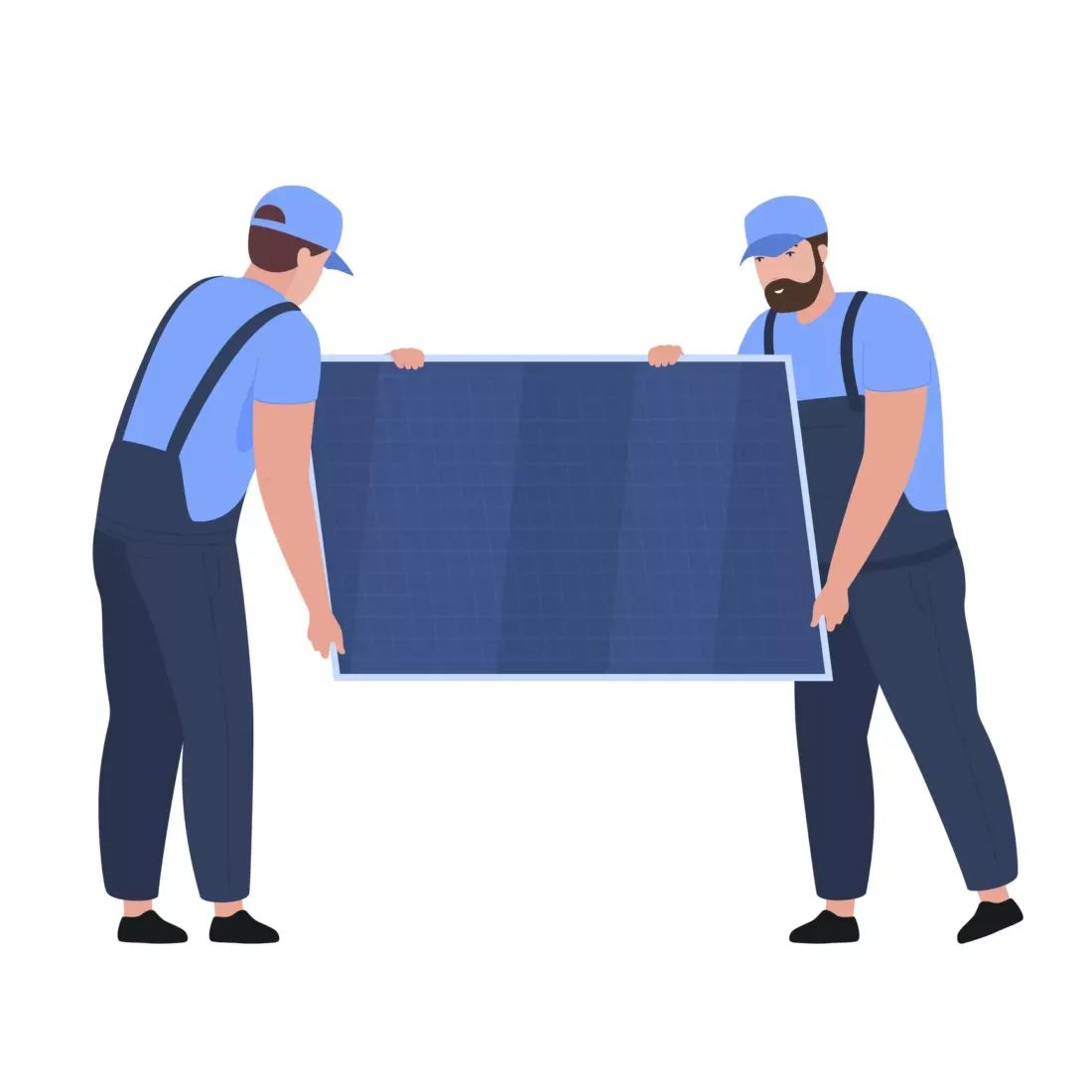 Solar Panel Installers Carrying Vector