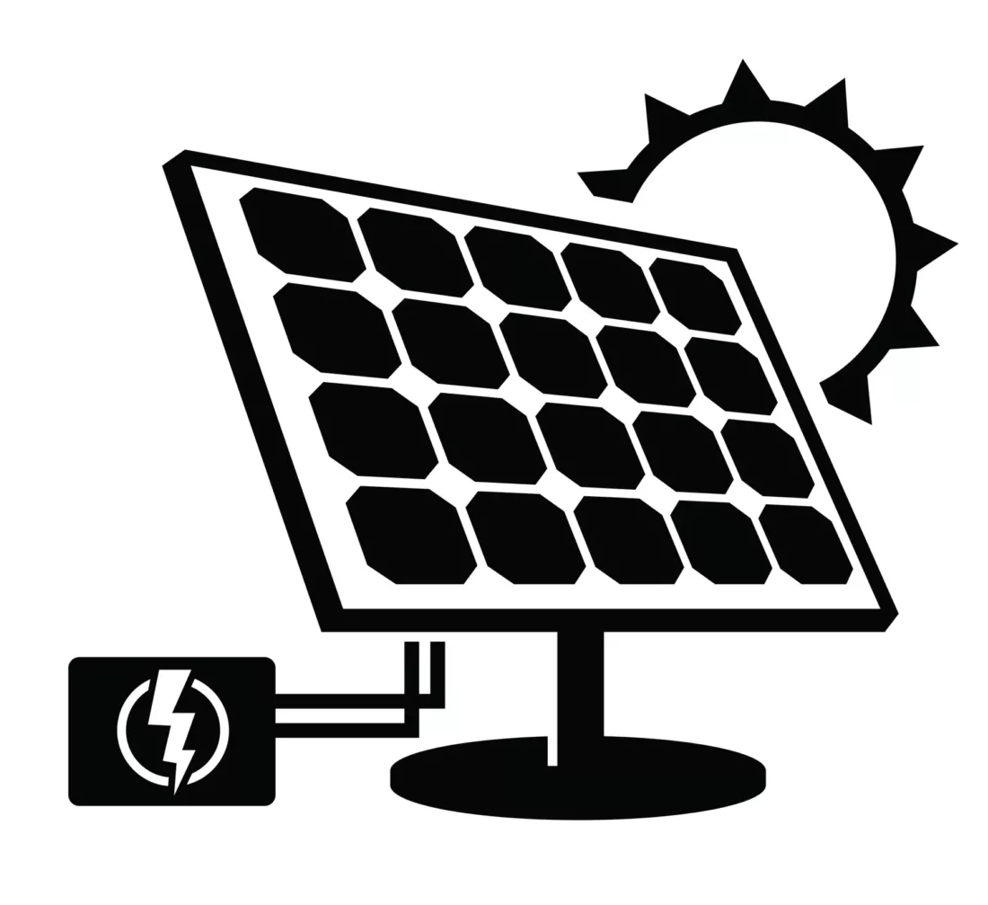 Solar Panel With Icon Vector