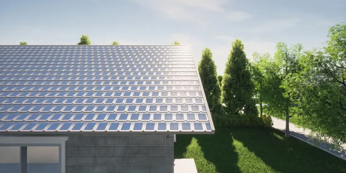 Solar roof tiles CGI concept